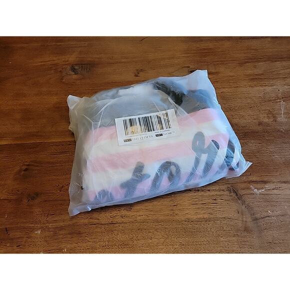 Victoria Secret Beach Tote Bag Weekender Striped Pink and White 2019. - Picture 10 of 10